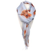 Highland Cow Coo Ladies Head Scarf Wrap or Shawl 