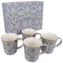 William Morris Lodden Design Set of 4 China Mugs 
