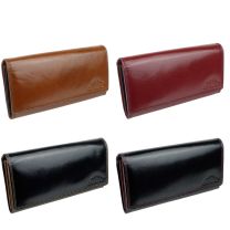 Oakridge Leather Ladies' Large Flap-Over Purse Wallet Two-Tone Ambassador Range
