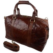 Rowallan of Scotland Mens Cognac Buffalo Leather Holdall