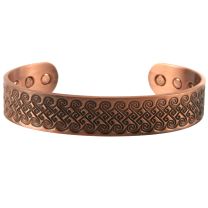 SISTO-X Copper Magnetic Bracelet/Bangle Multi Scrolls Design 6 Magnets Health 