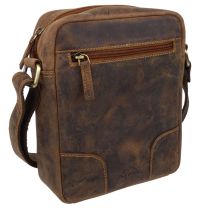 Oakridge Leather Mens Compact Cross Body Shoulder Bag Brown Hunter 