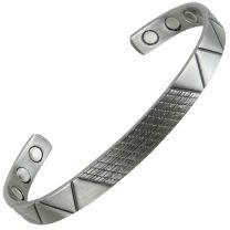 Sisto-X Slim Magnetic Bangle 6 Magnets Copper with Pewter Viva Design