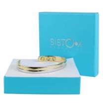 Sisto-X Slim Magnetic Bangle/Bracelet Copper with Gold & Chrome Finish