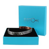 Sisto-X Slim Magnetic Bangle 6 Magnets Copper with Pewter Viva Design