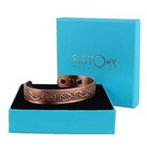SISTO-X Copper Magnetic Bracelet/Bangle Festival Design 6 Magnets