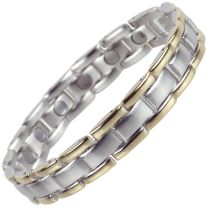 Sisto-X Magnetic Copper Alloy with Gold & Chrome Finish Bracelet Hi Strength NdFeB 15 Magnets 