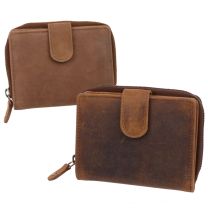 Oakridge Leather Ladies Hunter Zip-Around Purse Wallet