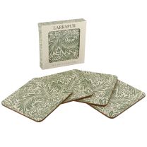 William Morris Set of 4 Coasters Larkspur Design