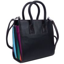 ili New York Womens Leather Rainbow Accordion Satchel Bag RFID Protected