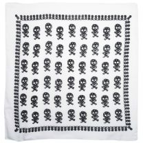 Pickled Moon SKulls and Pirate Cotton Wall Hanging White 40" x 40"