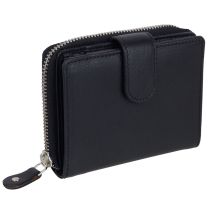 Oakridge Leather Ladies Zip-Around Purse Wallet 