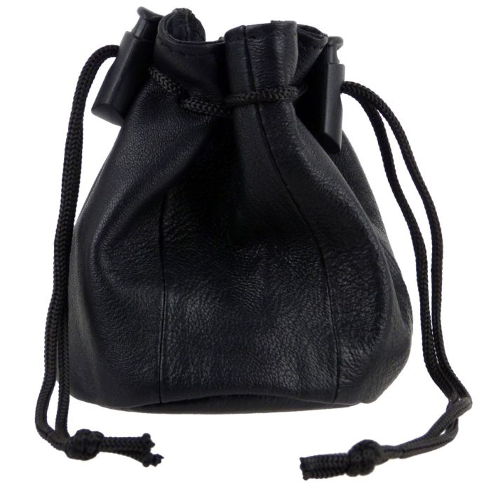 Leather drawstring pouch bag on sale