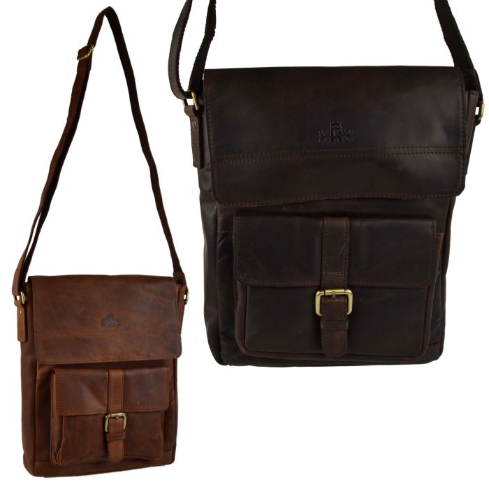 Mens Ladies Buffalo Leather North South Messenger BAG by Rowallan of Scotland El Paso Collection