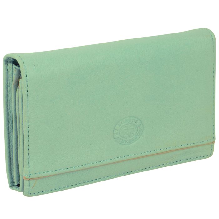 London Leather Goods Ladies Flap Over Purse Wallet