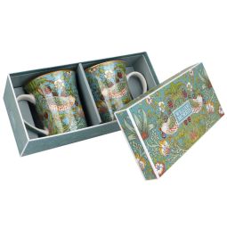 William Morris Strawberry Thief Set of 2 China Mugs The Leonardo Collection 