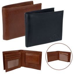Oakridge Leather Men's Central Card/ID Flap RFID Wallet 