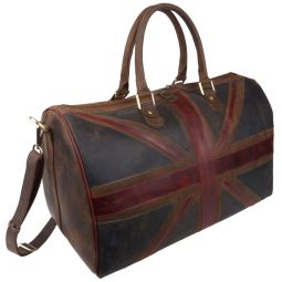 Mala Leather Mens Holdall Union Jack Vintage Collection