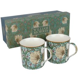 William Morris Set of two Pimpernel China Mugs In Gift Box