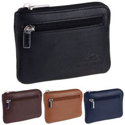 Oakridge Leather Zipped Coin And Key Purse