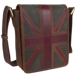 Mala Leather Compact Flap-Over Cross Body Bag Union Jack Vintage Collection