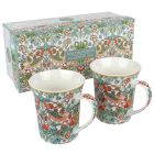 William Morris Strawberry Thief Set of 2 China Mugs The Leonardo Collection