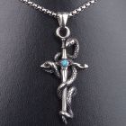 Pickled Moon Stainless Steel Sword & Serpent Pendant Chain Necklace