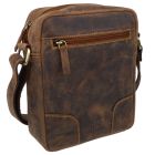 Oakridge Leather Mens Compact Cross Body Shoulder Bag Brown Hunter 