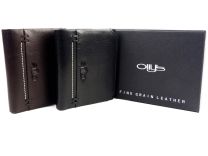 Mens Fine Grain Leather Compact Wallet by Ollys; Moore Collection Gift Boxed