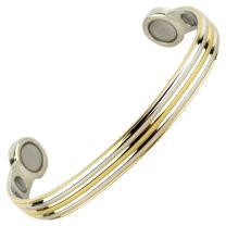 Super Strong MAGNETIC Bracelet/Bangle Gold & Chrome DESIGN 6 Magnets Health Rare Earth NdFeB
