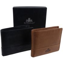 Rowallan of Scotland Leather Mens Flip Up Coin Pocket Wallet Gift Boxed