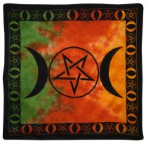 Pickled Moon Wicca Pagan Triple Moon Pentagram Wall Hanging Tapestry 