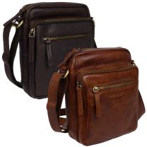 Rowallan of Scotland Mens Distressed Leather Cross Body Bag 