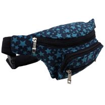 RED-X Blue & Navy Star Nylon Bumbag Fanny Pack Travel Holiday Security 