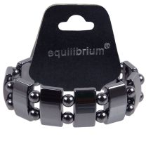 Quality Mens Ladies Equilibrium Large Bar & Ball Stretchy Expandable Hematite Bracelet