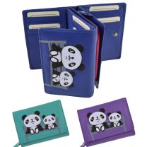 Ladies Compact Leather Purse/Wallet by Mala; Chi Chi Collection Pandas