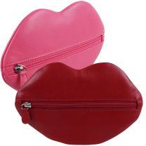 Ladies Quality Hot Lips Leather Clutch Purse by iLi New York