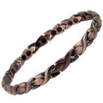 Ladies Titanium Magnetic Bracelet with Antique Copper Finish Stylish Magnets Health Therapy