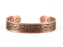 Chunky Copper Magnetic Bracelet/Bangle Viking Design 6 Magnets Health Rare Earth NdFeB