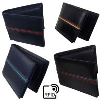 Mens Leather Wallet by London Leathergoods Coin Section RFID Protected