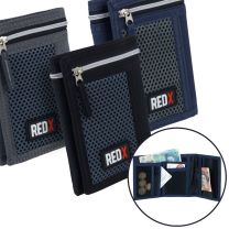 RED X Mens or Boys Trifold Nylon Sports Wallet with Change Section