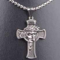 Asita INRI Face Of Jesus On Cross Necklace Pendant & Chain 