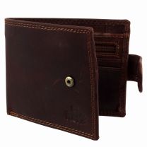 Mens Cognac Oiled Hunter Leather Bi Fold RFID Wallet Rowallan of Scotland