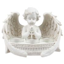 Large Cherub Praying Triple Tea Light Holder