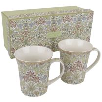 Set of 2 William Morris China Mugs Hyacinth Design in Gift Box 