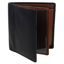 Mens Compact Black/Brown Wallet with Quality Leather Bi-Fold by Oakridge