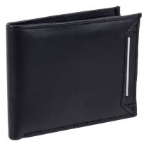 Oakridge Leather Men’s Card & Coin Bi-Fold Wallet Black