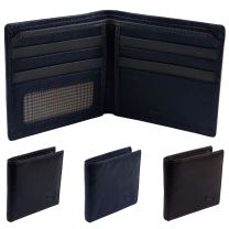 London Leather Mens Bi-Fold Banknote & Card Wallet