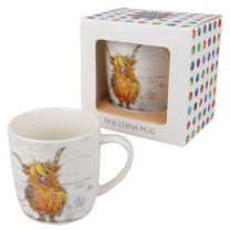 China Mug With Hamish Highland Cow Design by Bug Art 