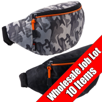 WHOLESALE PACK RED X Camouflage Nylon Bum Bag Waist Pack